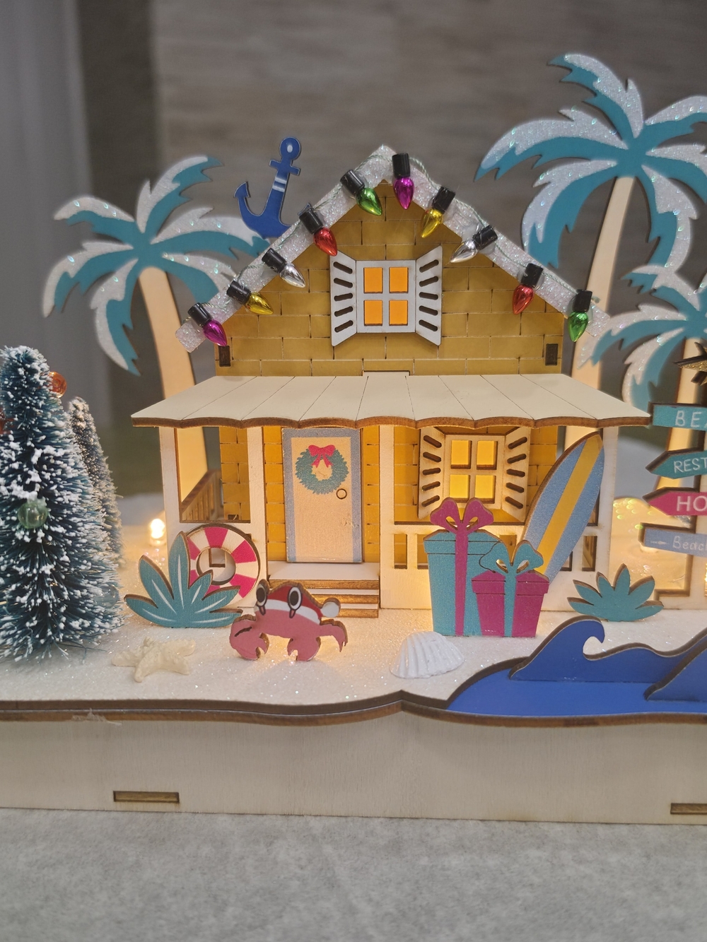 Holiday Beach LED Cottage Christmas
